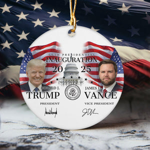 Trump 60th Inauguration - A Unique Political Keepsake Ceramic Ornament LM32 65233