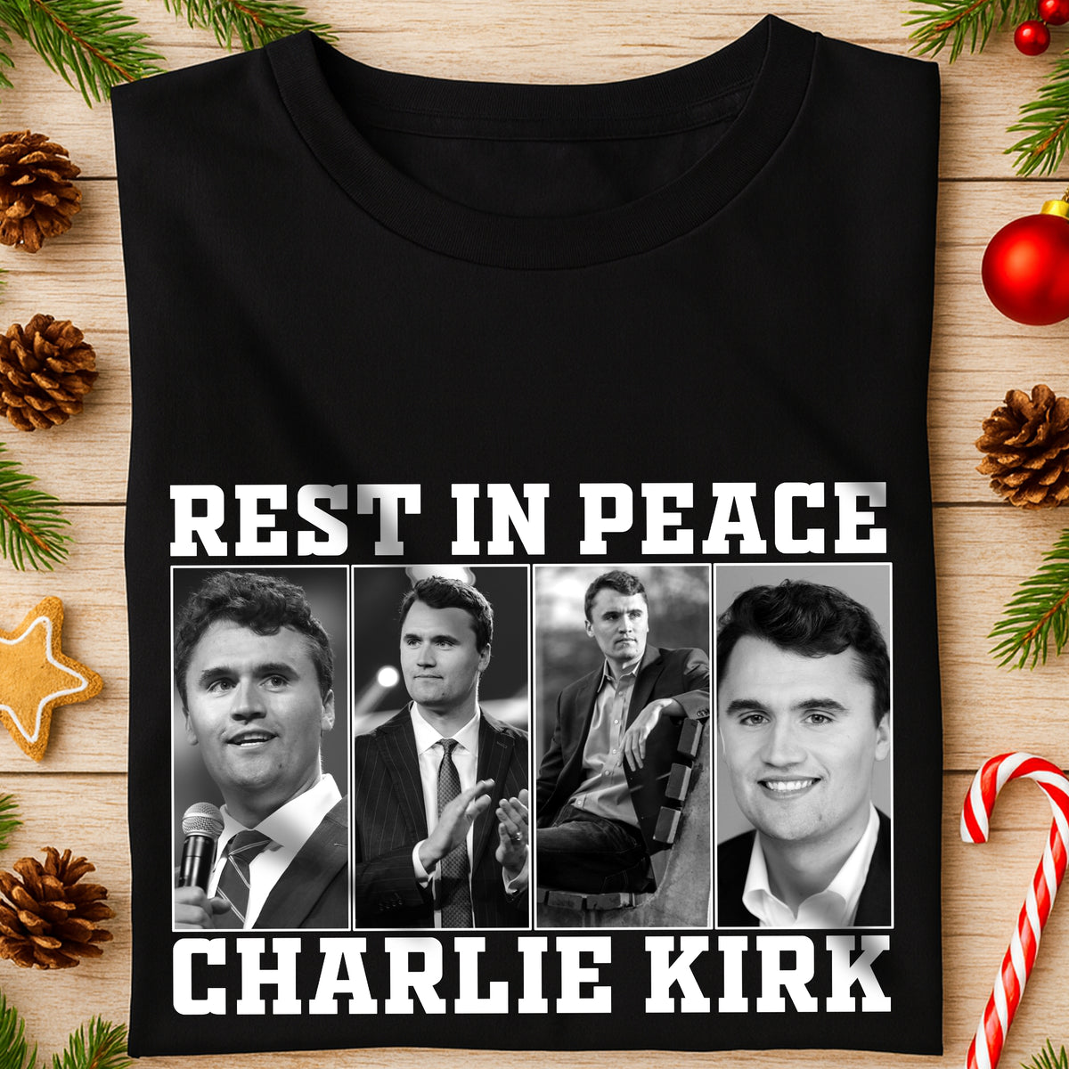 Rest In Peace For Charlie Kirk Memorial Dark Shirt HO82 65732