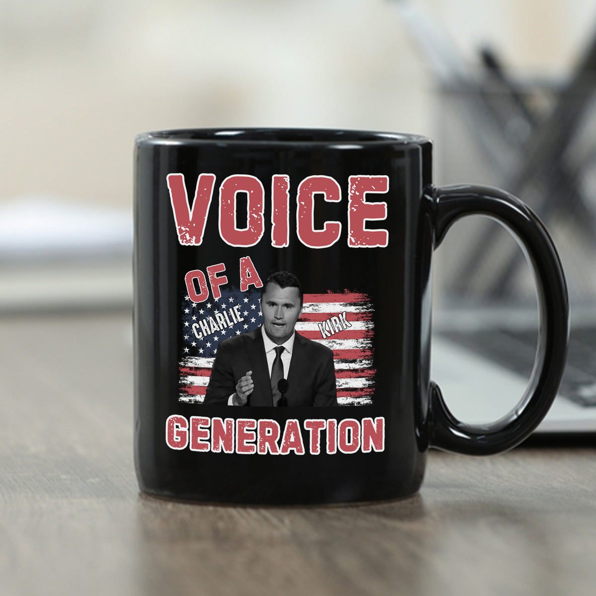Voice Of A Generation Charlie Kirk Black Mug HO82 65960