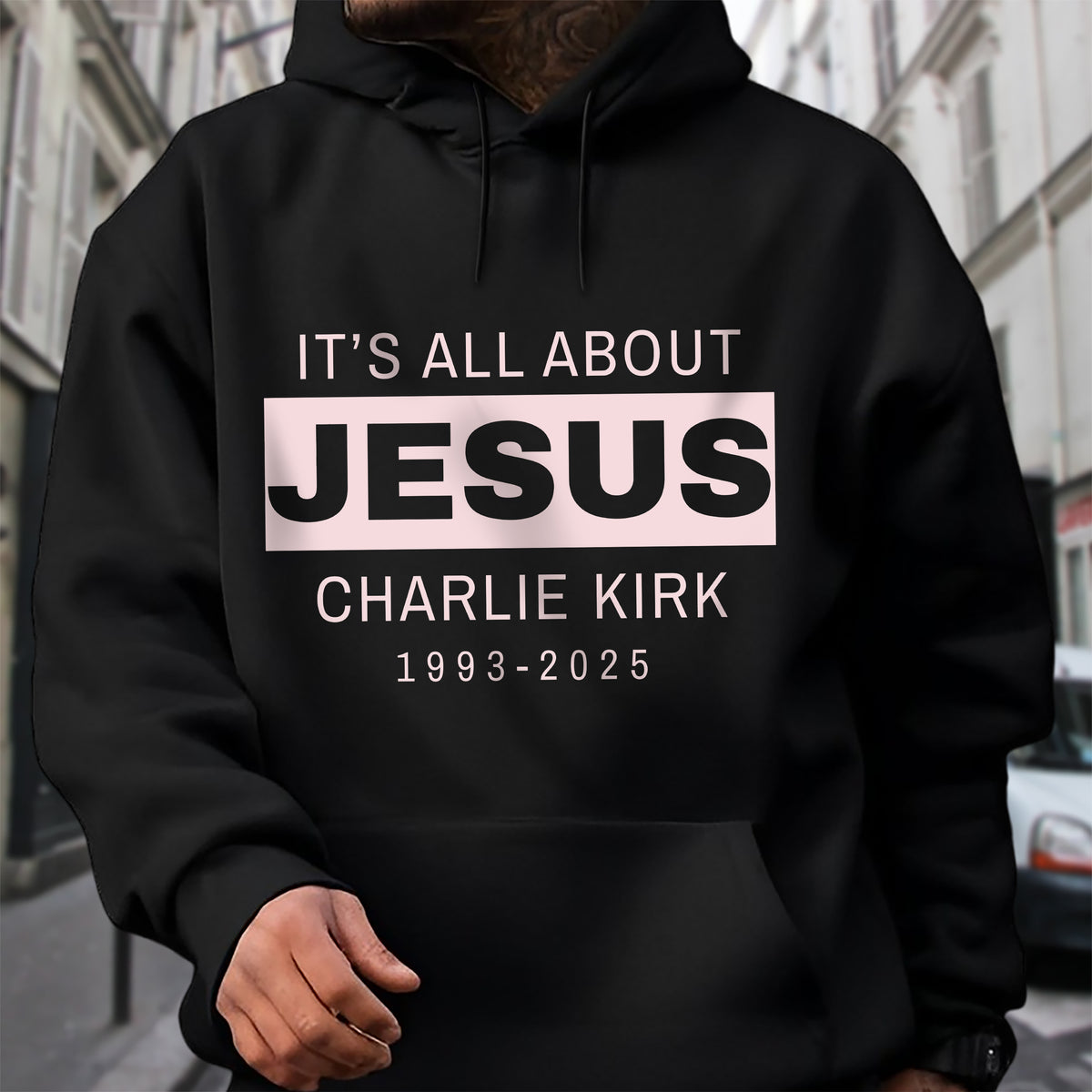 It's All About Jesus - Charlie Kirk 1993 - 2025 Memorial Dark Shirt LM32 65591