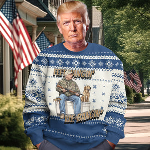 Trump Hunting Feet Hangin We Bangin Ugly Sweater LM32 63983