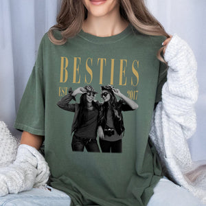 Custom Photo Vintage Photo Bestie Comfort Shirt Friendship Gift, Birthday Gift for Friend, BFF HA75 921800
