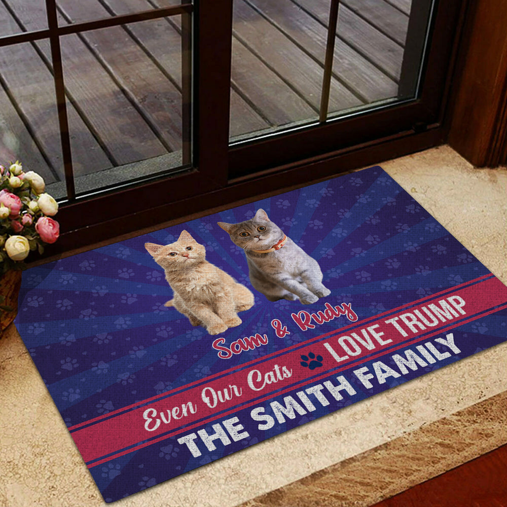 Custom Photo Even Our Pet Love Trump Doormat TH10 63341