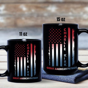Pray For Charlie Kirk Great American Patriot Memorial Black Mug LM32 65487