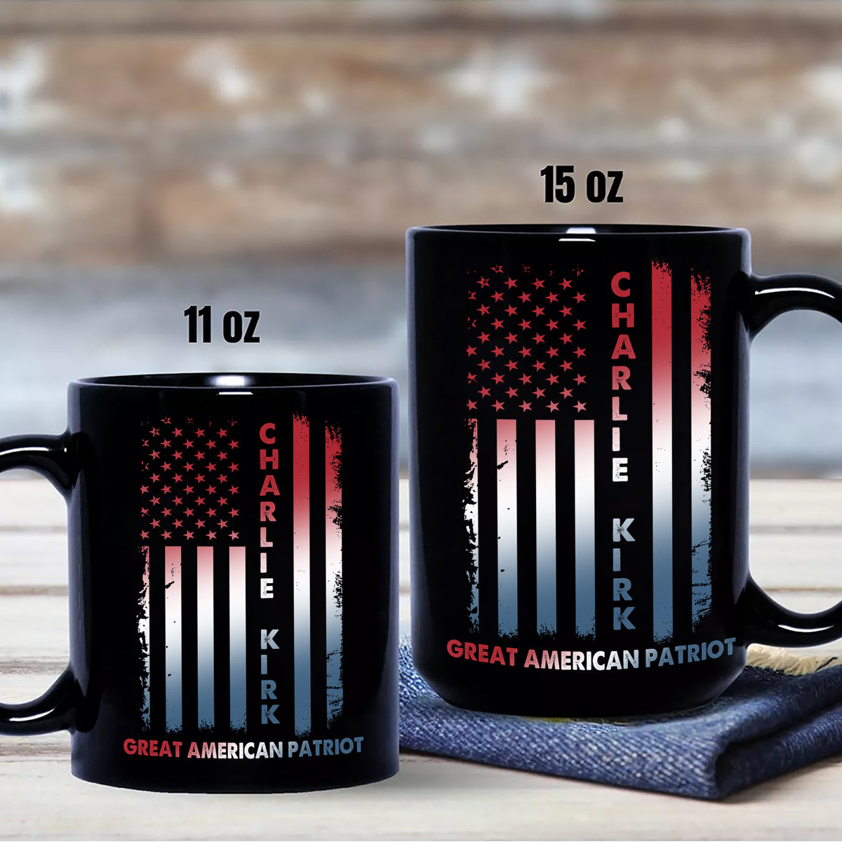 Pray For Charlie Kirk Great American Patriot Memorial Black Mug LM32 65487