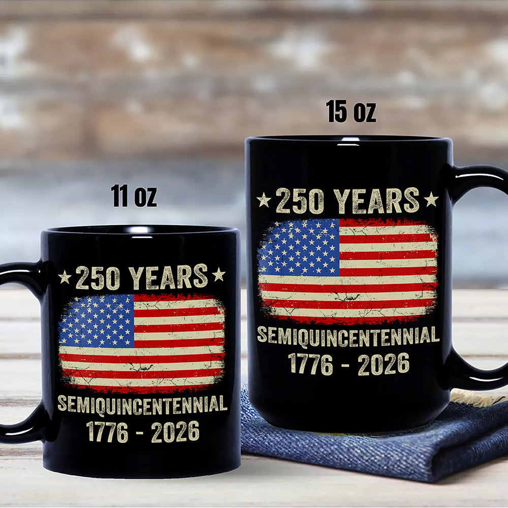 Celebrate 250th Anniversary United States Semiquincentennial Black Mug HO82 894772