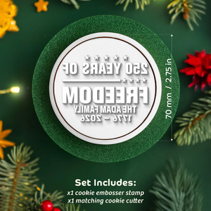 Custom Family Name 250 Years Of Freedom 1776-2026 4th Of July Cookie Stamp LM32 897447