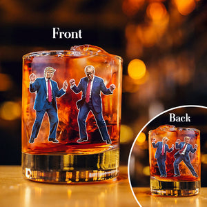 Trump Ready To Dance And Celebrate The Holidays Whiskey Glass LM32 65021