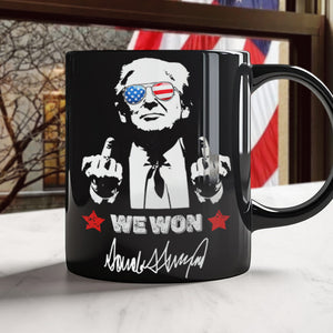 Trump 2024 We Won Black Mug Trump Supporters Gift HA75 67040