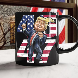 Patriotic Trump 2024 45th & 47th President's Legacy MAGA Black Mug LM32 63955