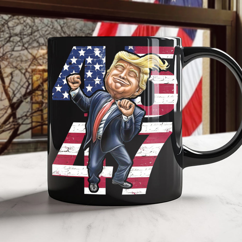 Patriotic Trump 2024 45th & 47th President's Legacy MAGA Black Mug LM32 63955