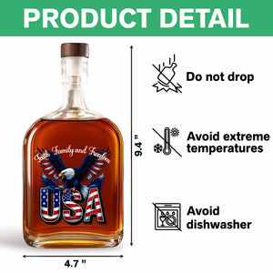 Faith, Family & Freedom America 250 Years Patriotic Whiskey Bottle LM32 897357