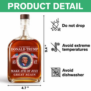 Donald Trump 47th - Make America Great Again Whiskey Bottle LM32 65383