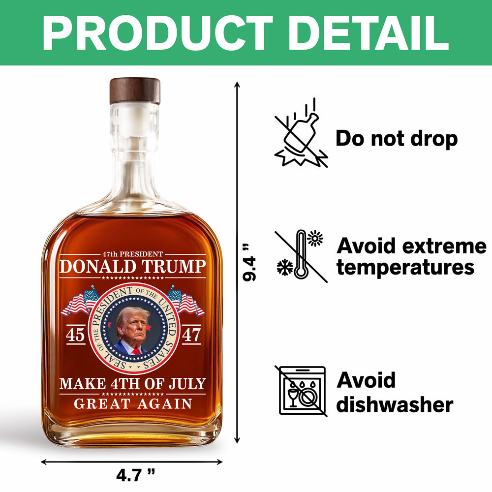 Donald Trump 47th - Make America Great Again Whiskey Bottle LM32 65383