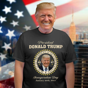 President Donald Trump Inauguration Day Black Dark Shirt HA75 64060