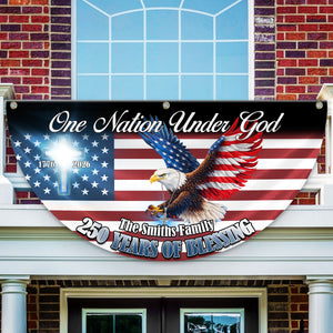 Personalized One Nation Under God 1776–2026 Semiquincentennial Non-Pleated Fan Flag HO82 901308