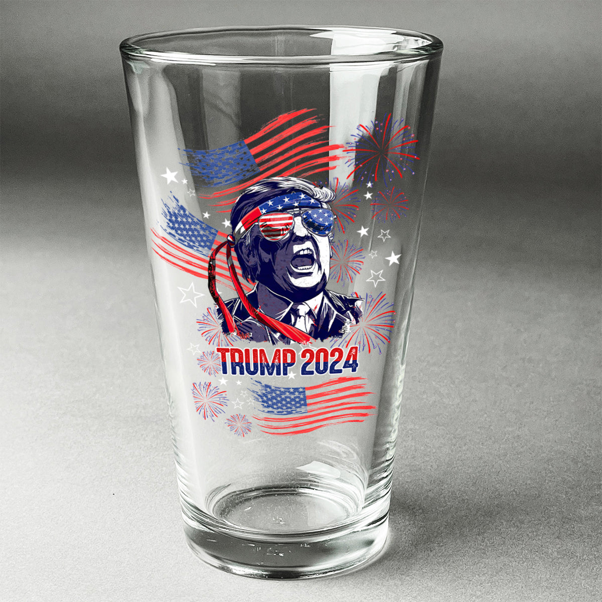 Custom Independence Day American Donald Trump Print Beer Glass N304 62548 HO82