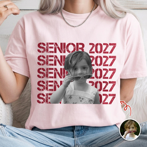 Custom Photo Senior 2027 Comfort Shirt - Personalized Class of 2027 Gift, Proud Family Gift HO82 903212