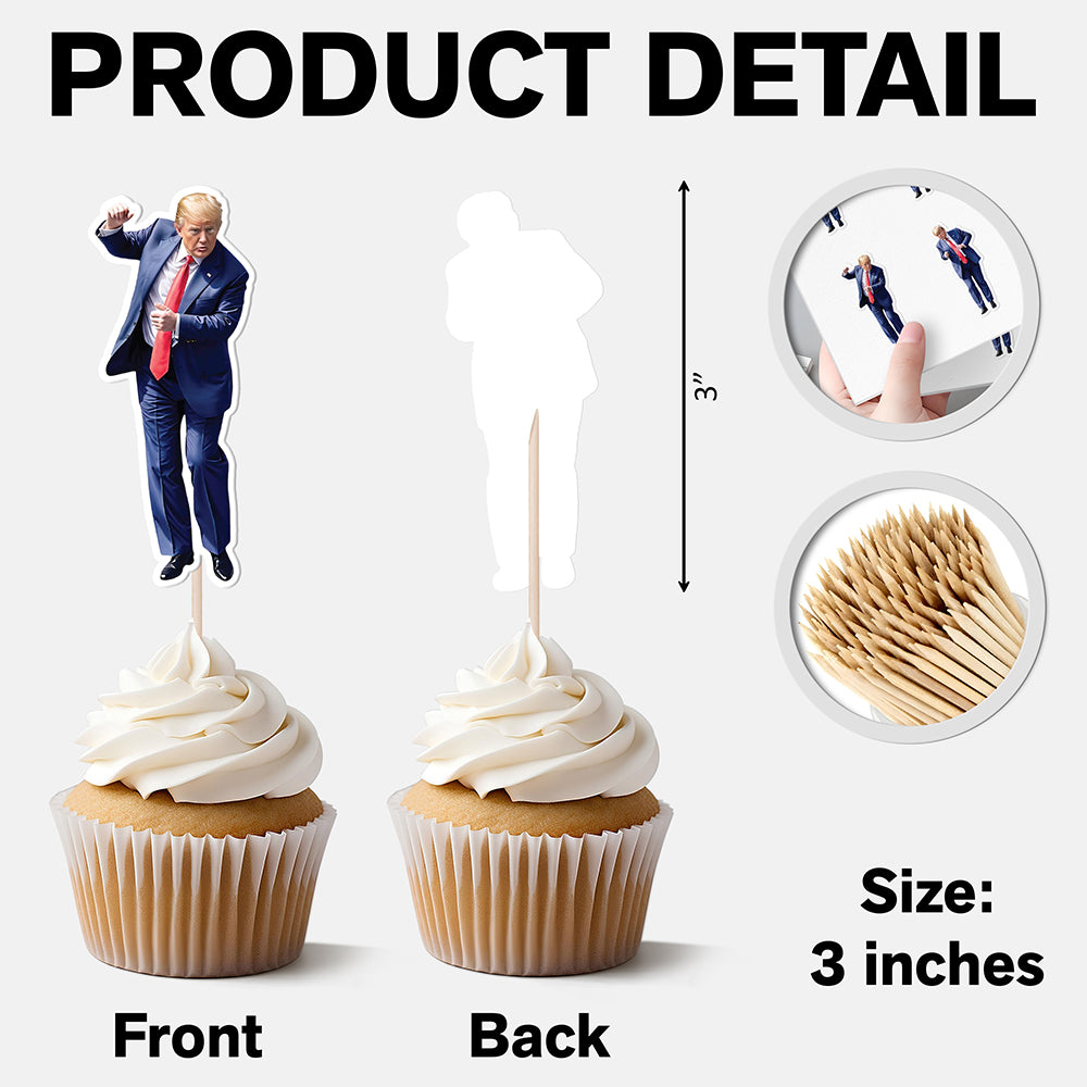 Funny Trump Dancing Independence Day Party Decoration Cupcake Toppers LM32 65337