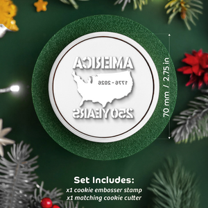 250 Years America Anniversary 250th Independence Cookie Stamp HO82 900656