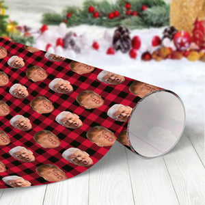 Custom Trump Face With Christmas Pattern Wrapping Paper HO82 65452