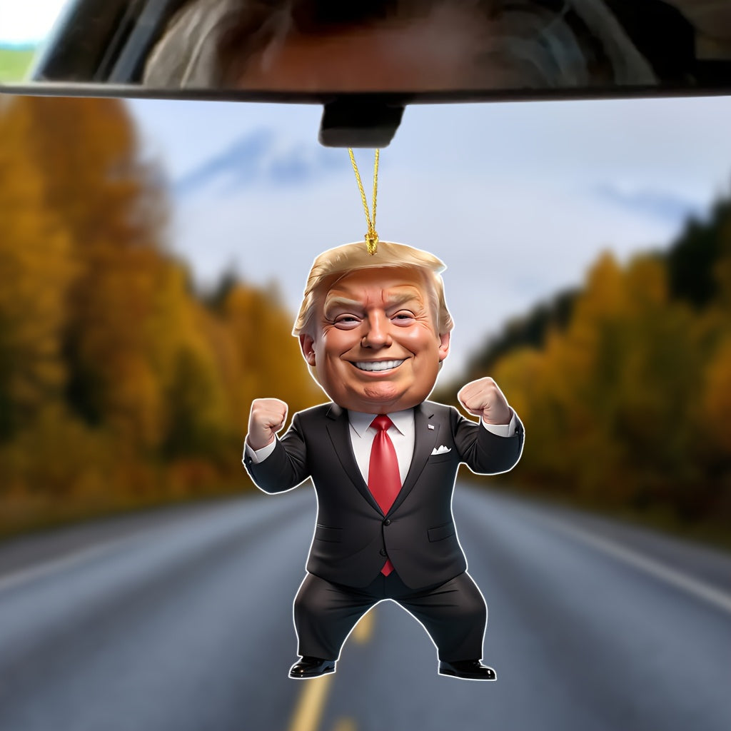 President Trump Strongman 2D Acrylic Ornament - Hanging Decor for Car & Christmas Tree HA75 64020