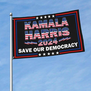 Kamala Harris 2024 save Our Democracy Outdoor Garden Flag 3X5 FT - Lightweight Single-Sided Banner for Home, Lawn, Balcony, and Party Decorations - Grommets on Side