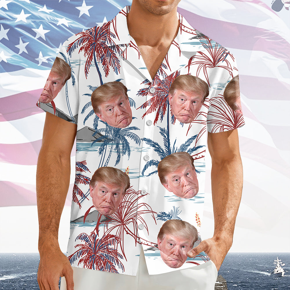 Custom Face Trump Tropical Summer Vibe Hawaii Shirt LM32 65351