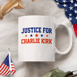 Justice For Charlie Kirk With Star White Mug HO82 65856
