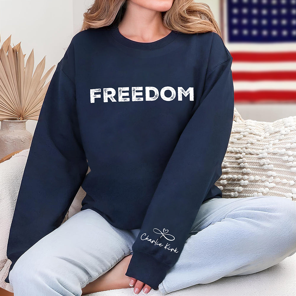 Charlie Kirk Freedom Dark Sleeve Sweatshirt HA75 64568