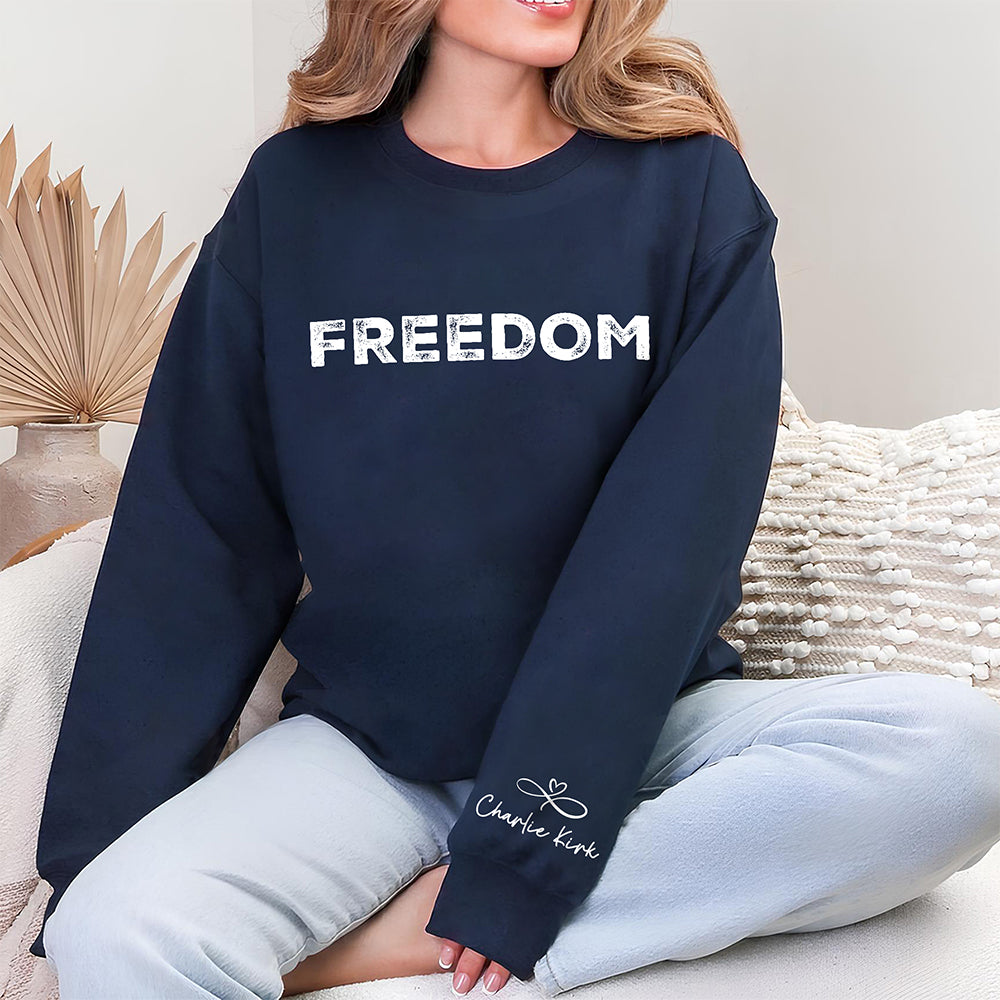 Charlie Kirk Freedom Dark Sleeve Sweatshirt HA75 64568
