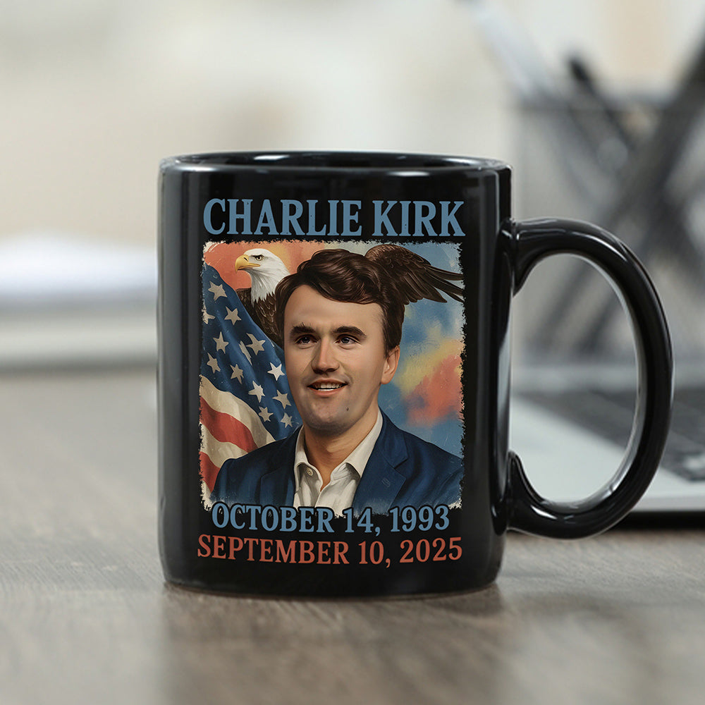 Pray for Charlie Kirk Black Mug HA75 64558
