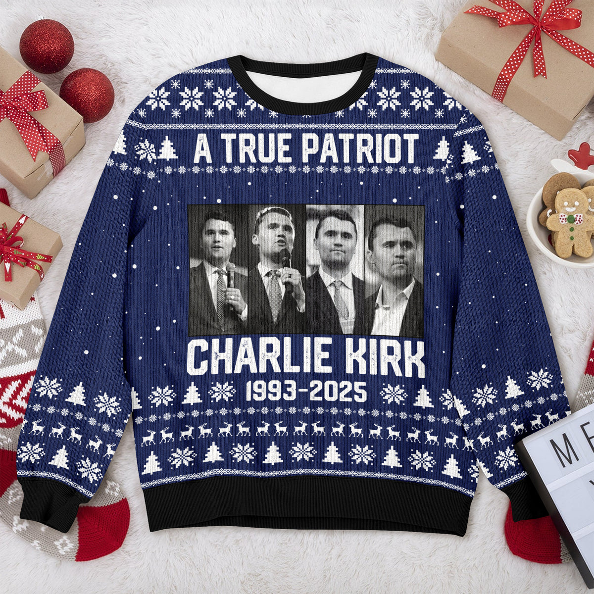 A True Patriot Charlie Kirk Ugly Sweatshirt TH10 64581