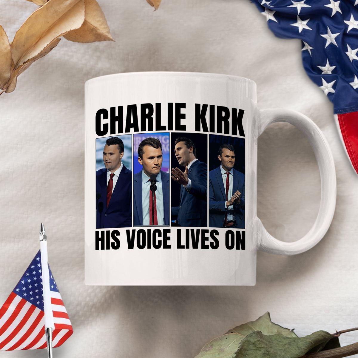 Charlie Kirk His Voice Lives On White Mug HO82 65900