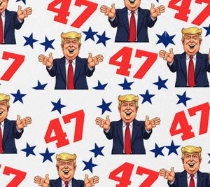 Trump 47 Political Wrapping Paper, Fun, Patriotic Gift Wrap for Trump Supporters, Maga Gift Wrap, Funny Trump Gifts