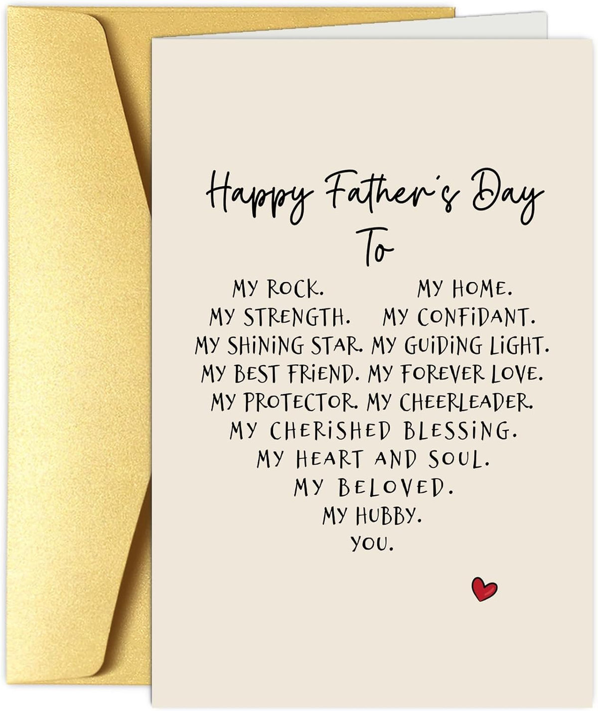 Romantic Poem Father'S Day Card for Husband, Sweet Husband Fathers Day Card from Wife, Happy Father'S Day to My Dear Hubby