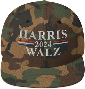 Harris Walz 2024 Snapback Hat (Embroidered Kamala Harris Tim Walz Cap)