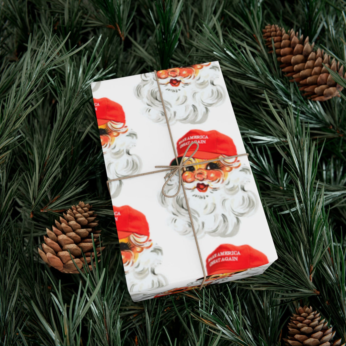 Trump MAGA Santa: Specialty Wrapping Paper - High-Def Luxury, Unique Design - Elevate Your Gift Presentation