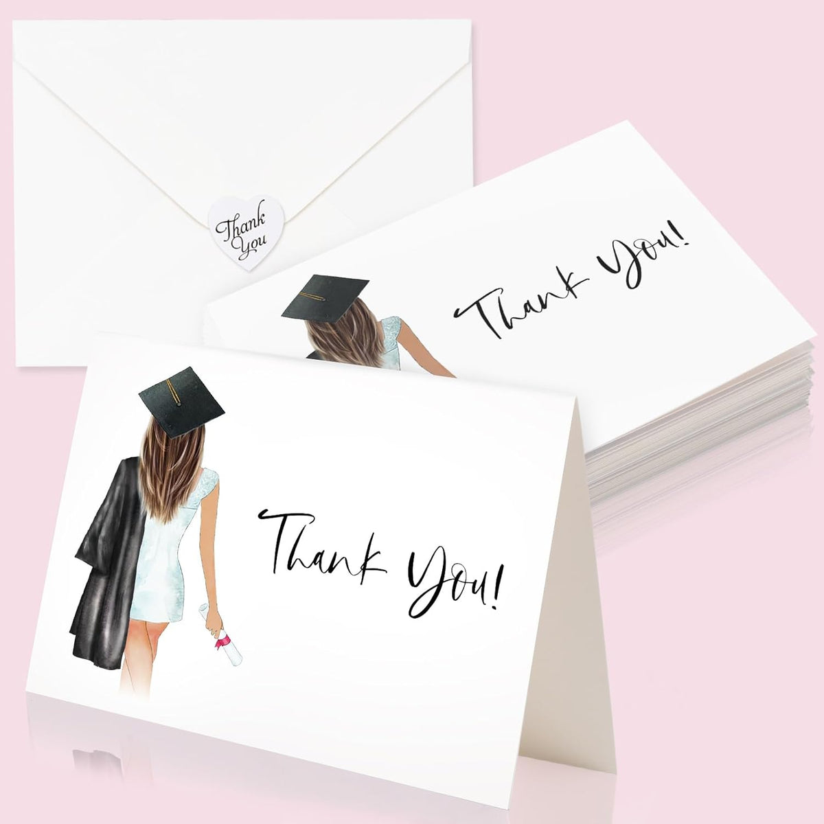 30 Teacher Appreciation Cards Bulk with Envelopes - Teacher Thank You Cards 300GSM Blank Greeting Cards for Teachers, Employees, Nurse, Volunteers and Doctor
