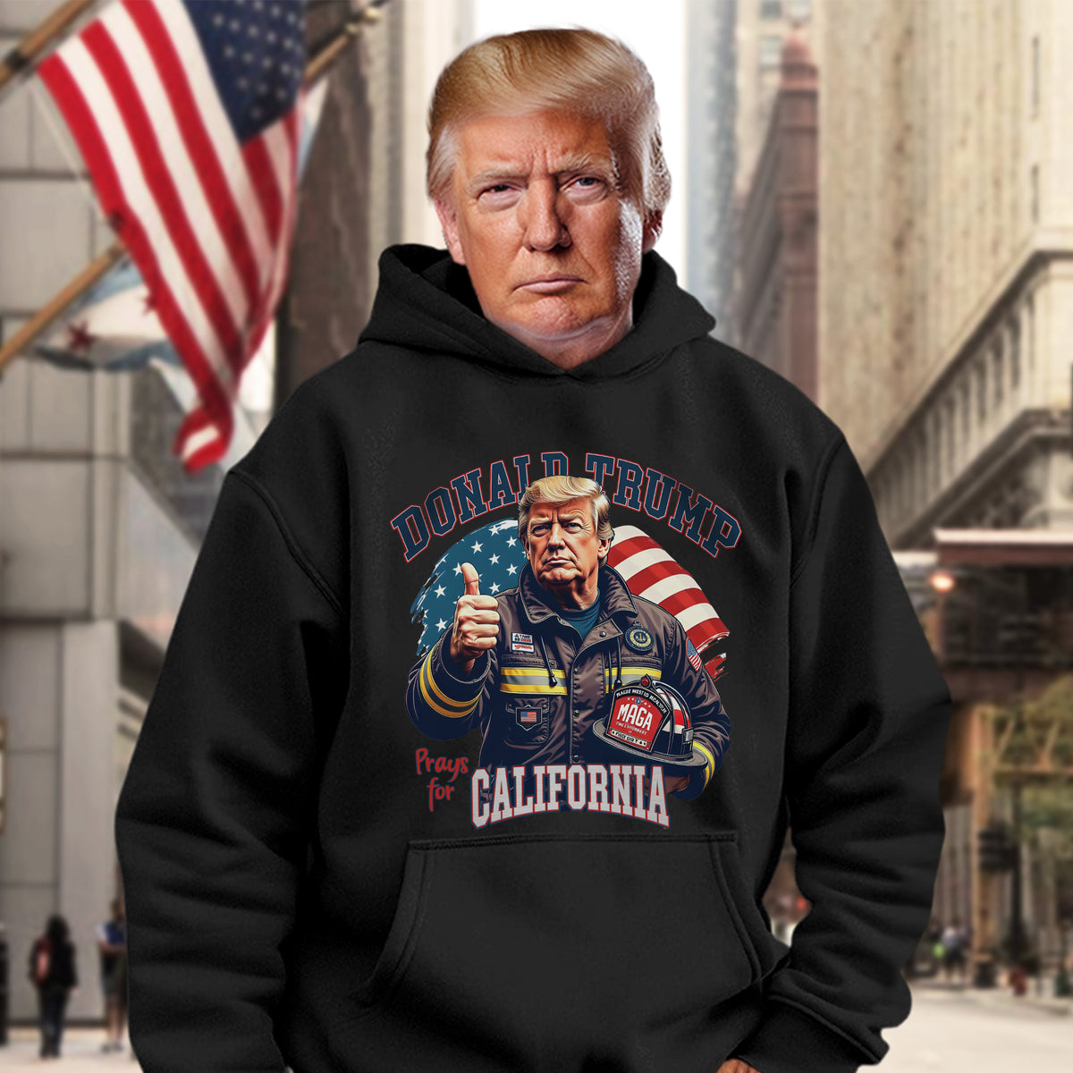 Donald Trump Prays for California Dark Shirt HA75 64304