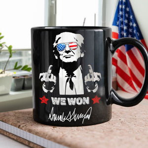 Trump 2024 We Won Black Mug Trump Supporters Gift HA75 67040