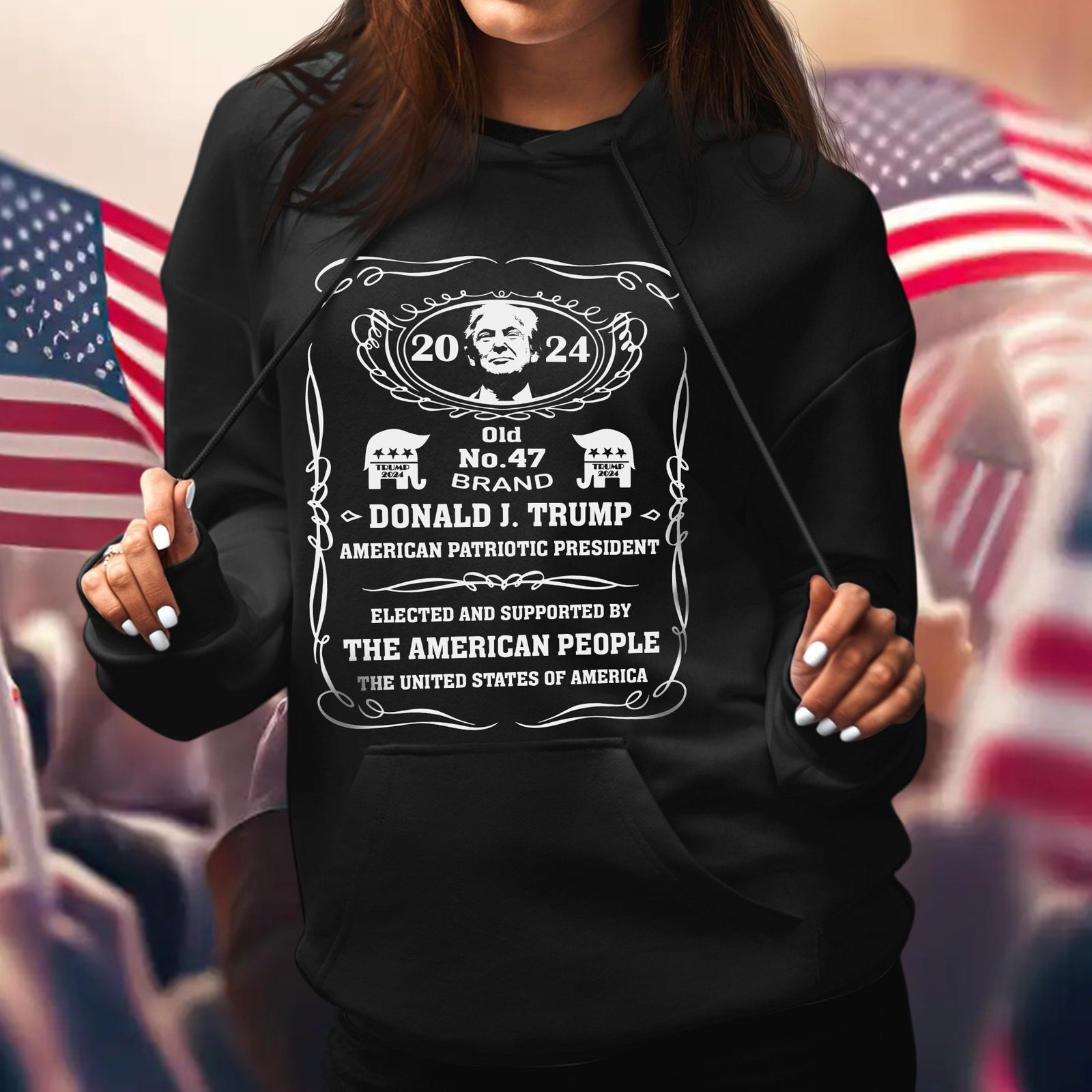 Donald J. Trump American Patriotic President Dark Shirt HA75 63924