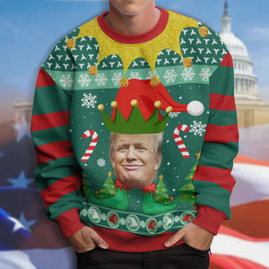 Custom Trump Face Xmas Elfs Ugly All-Over-Print Ugly Sweater HO82 65322