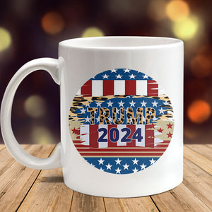 Trump 2024 With Leopard US Flag Mug HO82 62646