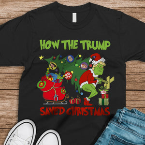 How The Trump Saved Christmas Dark Shirt HO82 65336