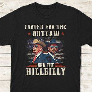 I'm Voting For The Outlaw And The Hillbilly Trump Vance Dark Shirt HA75 67008