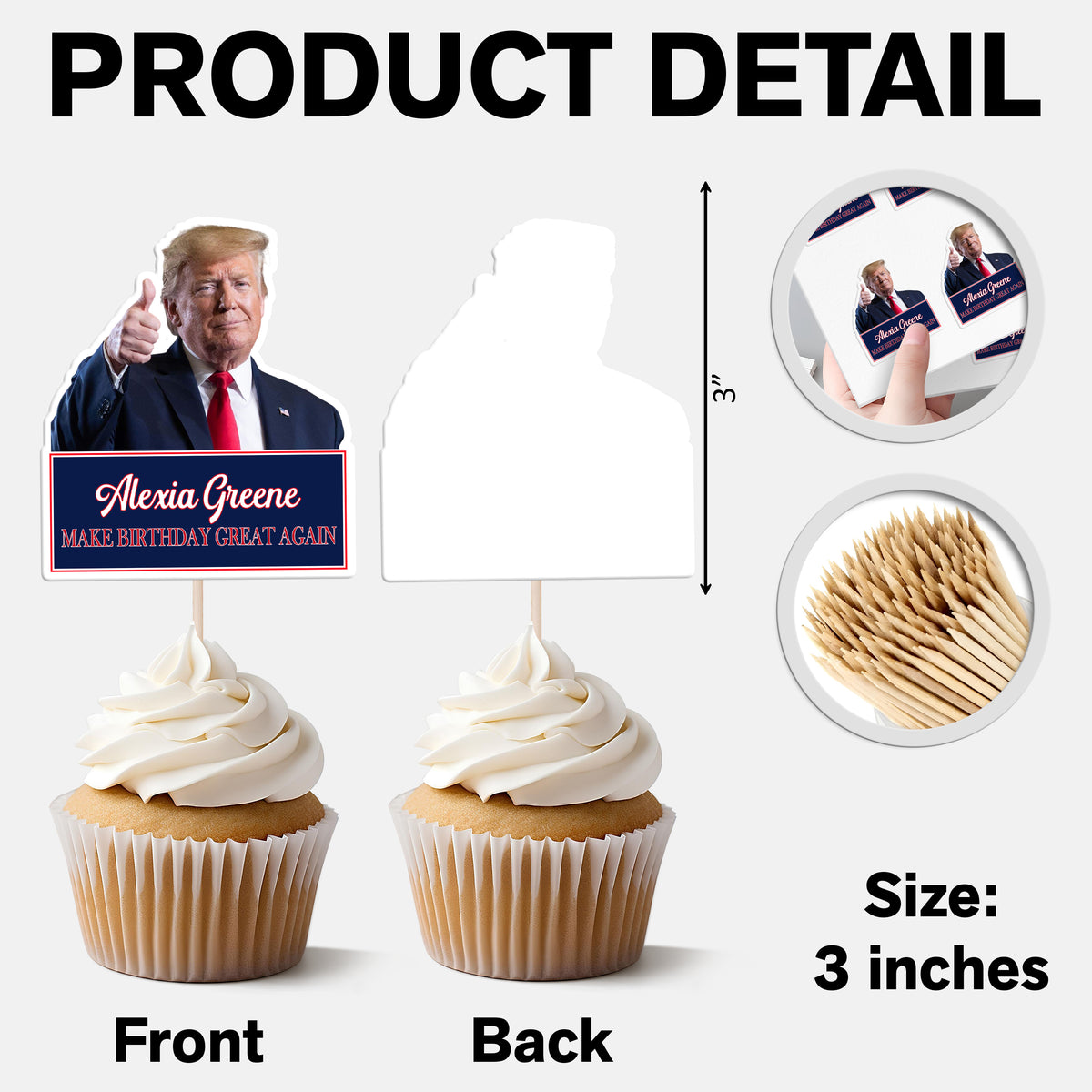 Personalized Funny Trump Make Father's Day Great Again Party Decoration Cupcake Toppers LM32 65335