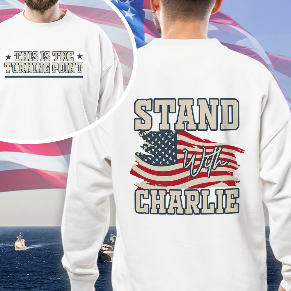 Justice For Charlie Kirk - This Is The Turning Point Back And Front Bright Tee LM32 65553