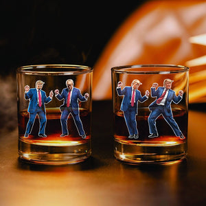 Trump Ready To Dance And Celebrate The Holidays Whiskey Glass LM32 65021