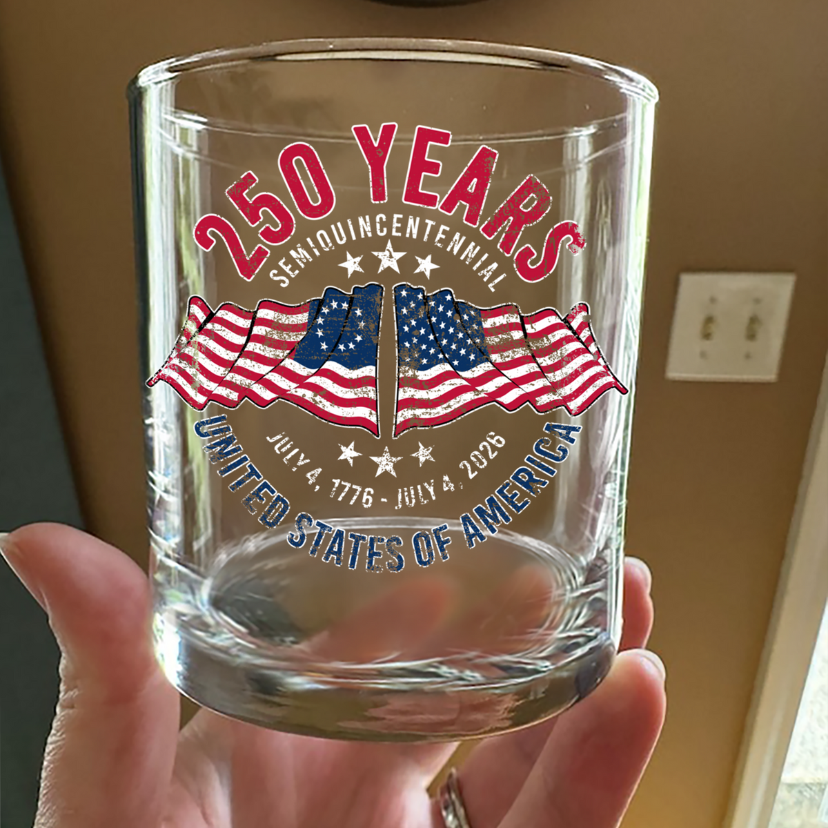 American 250 Years Semiquincentennial – Patriotic Gift 2026 Whiskey Glass LM32 895269